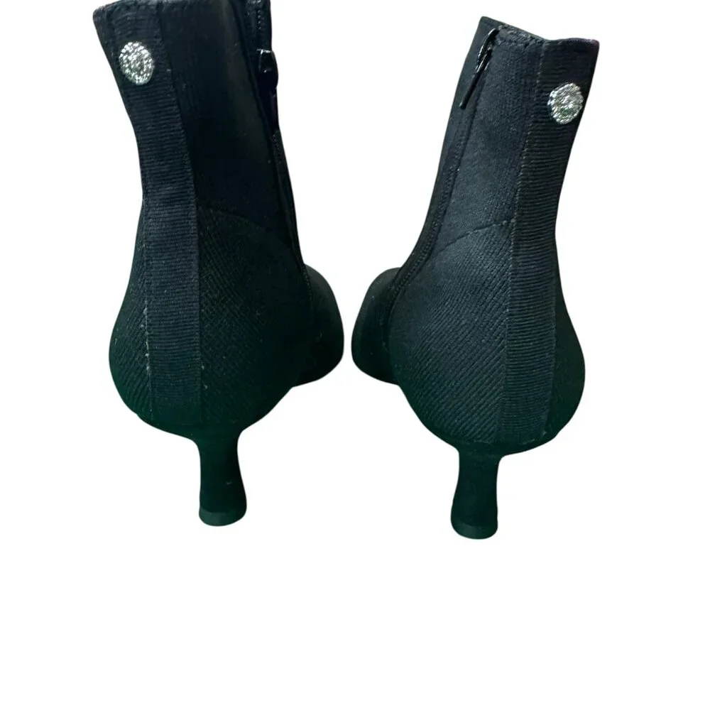 Anne Klein AK Federica Black Sock Booties | Size 6 | Kitten Heel Pointed Toe NWT - Picture 6 of 7